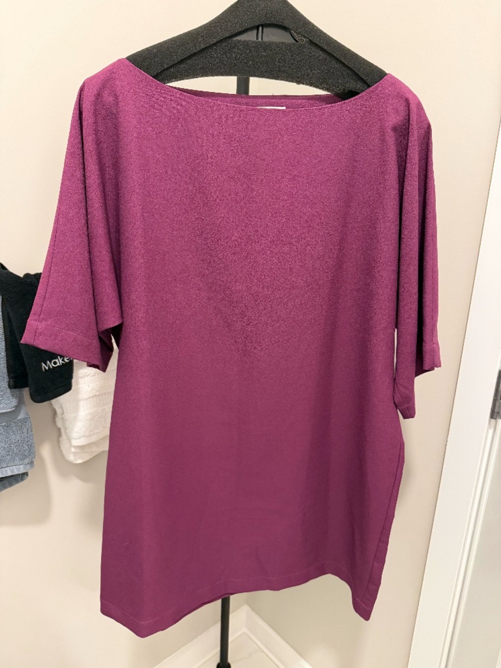 Cameo Berry Magenta Shift Tunic Dress Minimalist Boho Size Small
